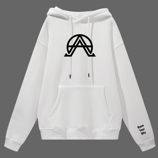 "Know Your Why" White Hoodie Edition.